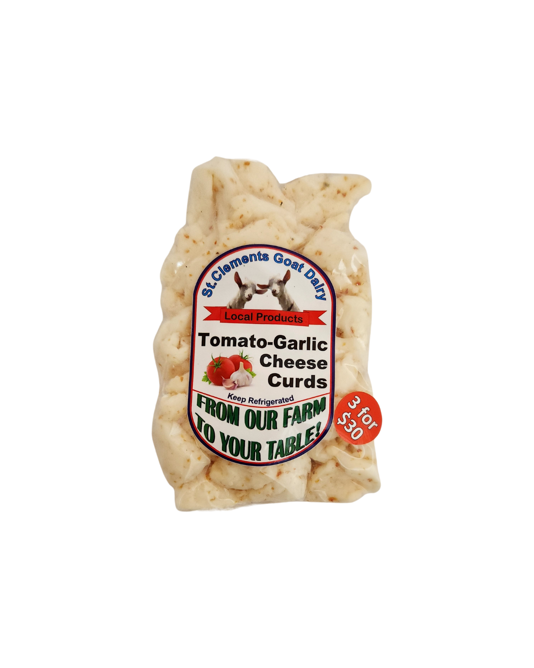Tomato-Garlic Goat Cheese Curds